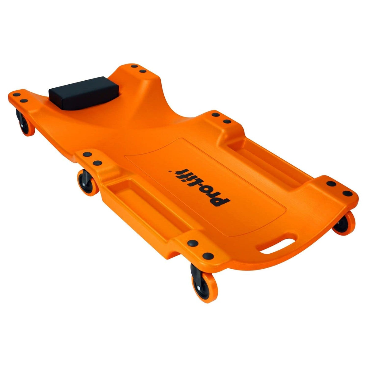 Pro-LifT PL9400 front view showing orange HDPE body and tool trays for easy access