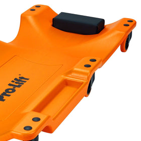 Pro-LifT creeper in use under car showing low profile and ergonomic support