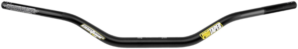Pro Taper handlebar front view showing jet black finish and model name for confident setup
