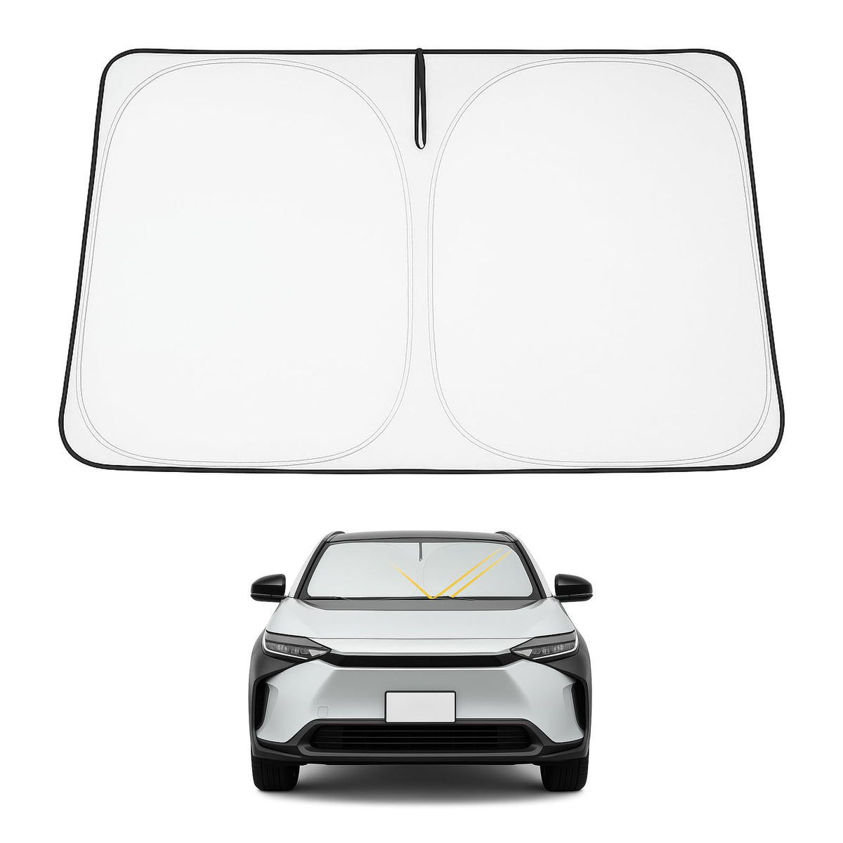 Proadsy sun shade front packaging showing model fit and benefits