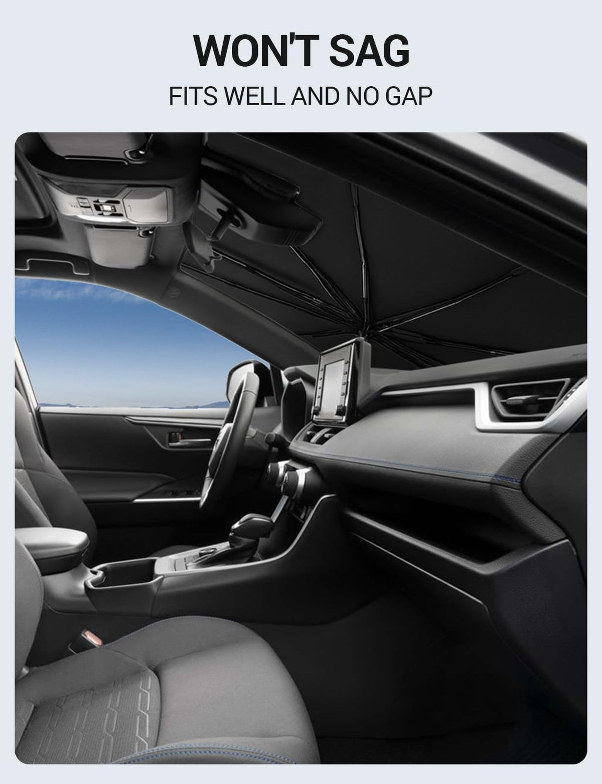 Proadsy folded compact in storage bag fitting inside center console for convenience
