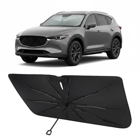Proadsy front coverage in Mazda CX-5 showing precise fit and full windshield protection