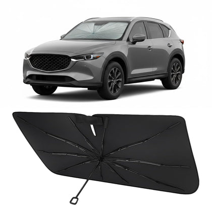 Proadsy front coverage in Mazda CX-5 showing precise fit and full windshield protection