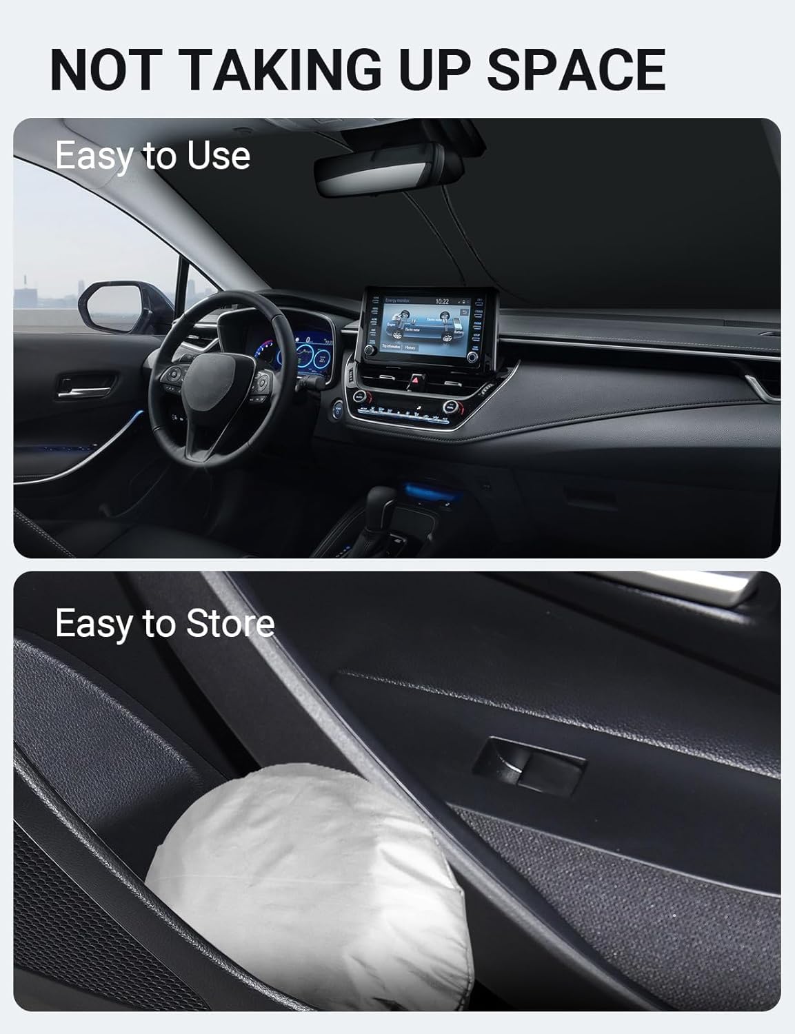 Proadsy showing dashboard clearance, fits around mirrors and dash accessories