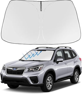 Proadsy front view on Forester windshield showing full coverage benefit