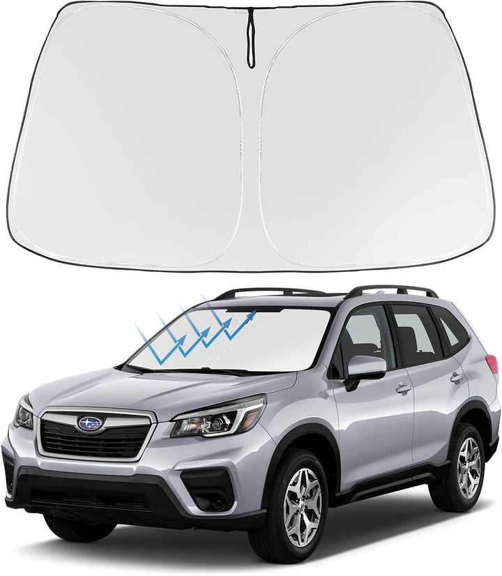 Proadsy front view on Forester windshield showing full coverage benefit