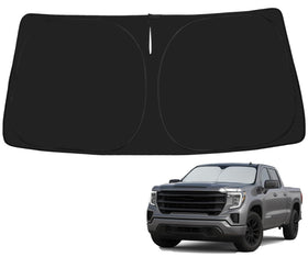 Proadsy front-fit showing precise GMC Sierra coverage and improved heat reflection