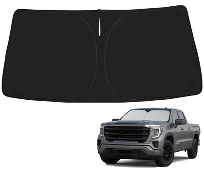Proadsy front-fit showing precise GMC Sierra coverage and improved heat reflection