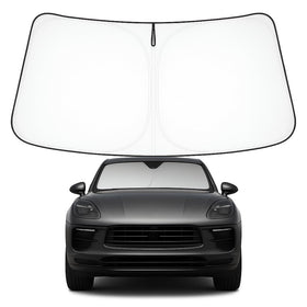 Proadsy front-fit on Macan windshield showing full coverage and protection
