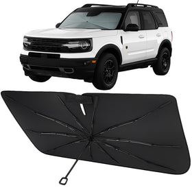 Proadsy front installed in Bronco Sport showing full windshield coverage and cooling benefit