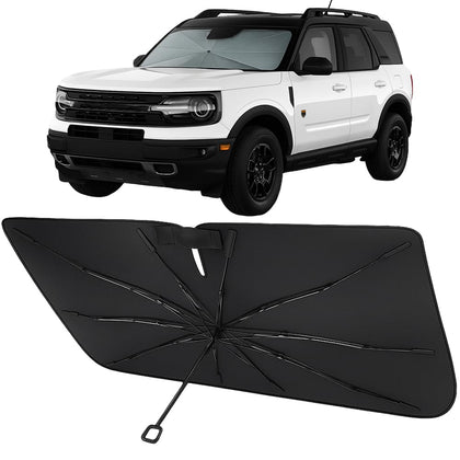 Proadsy front installed in Bronco Sport showing full windshield coverage and cooling benefit