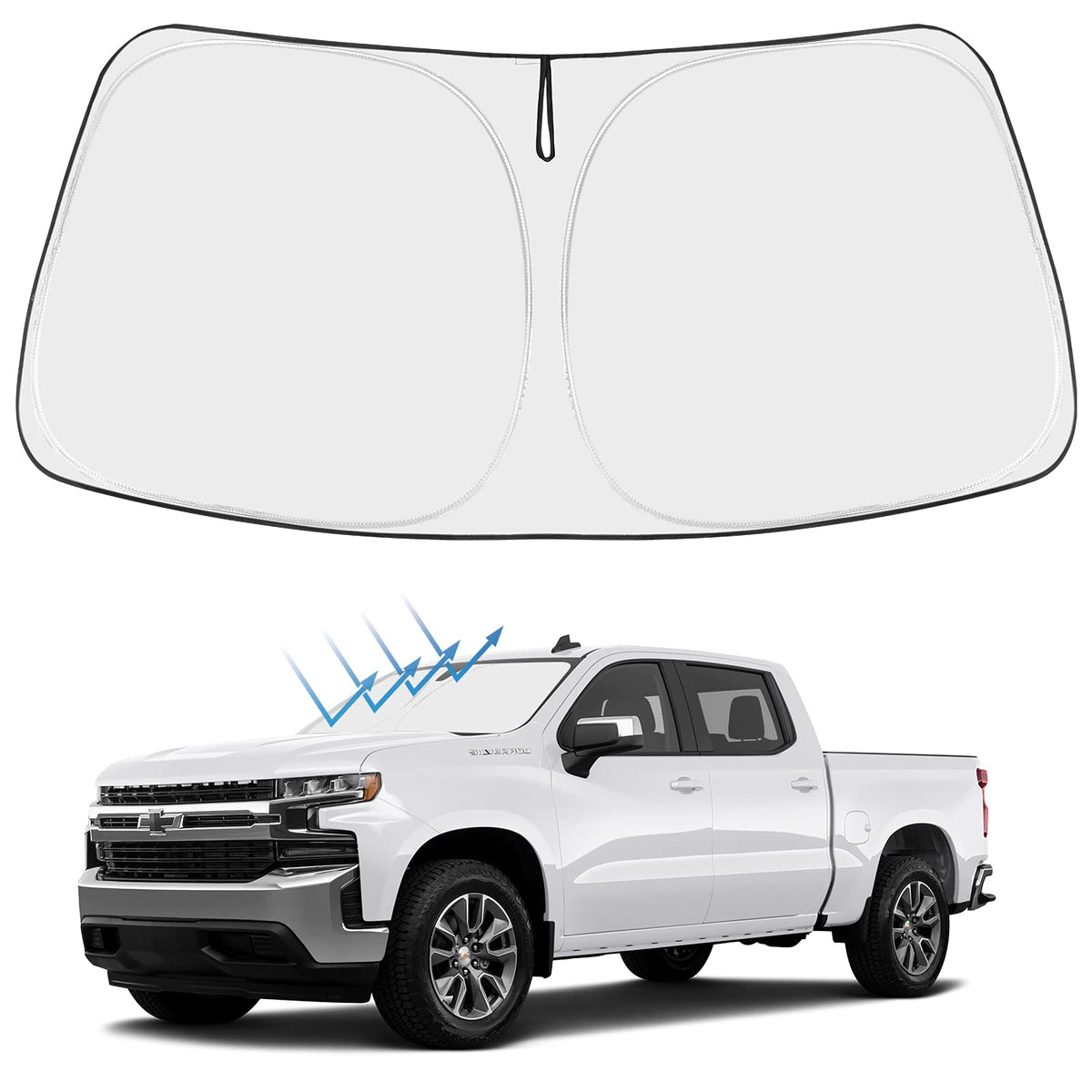 Proadsy front packaging showing sun shade and benefits of custom fit