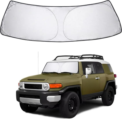 Proadsy front packaging showing custom-fit FJ Cruiser shade benefit: correct fit