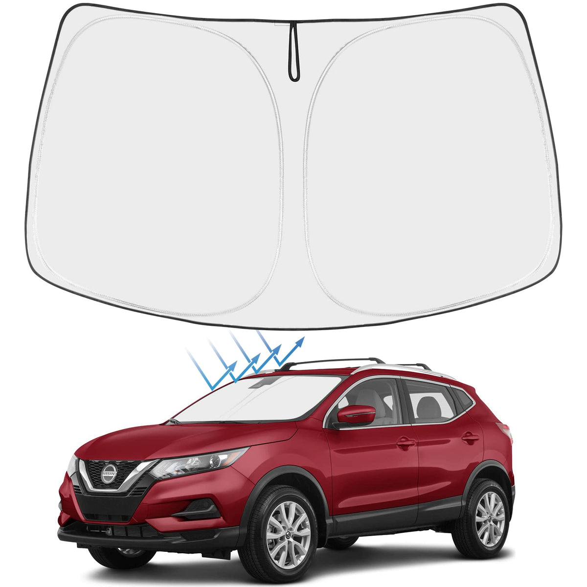 Proadsy front view showing custom-fit for Nissan Rogue and maximum coverage benefit