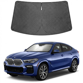Proadsy front view on BMW X6 showing full windshield coverage and cool cabin benefit