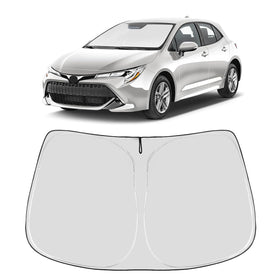 Proadsy front view showing full coverage for Toyota Corolla windshield, keeps cabin cooler