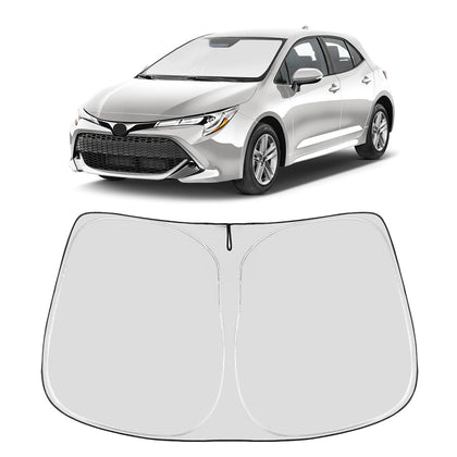 Proadsy front view showing full coverage for Toyota Corolla windshield, keeps cabin cooler