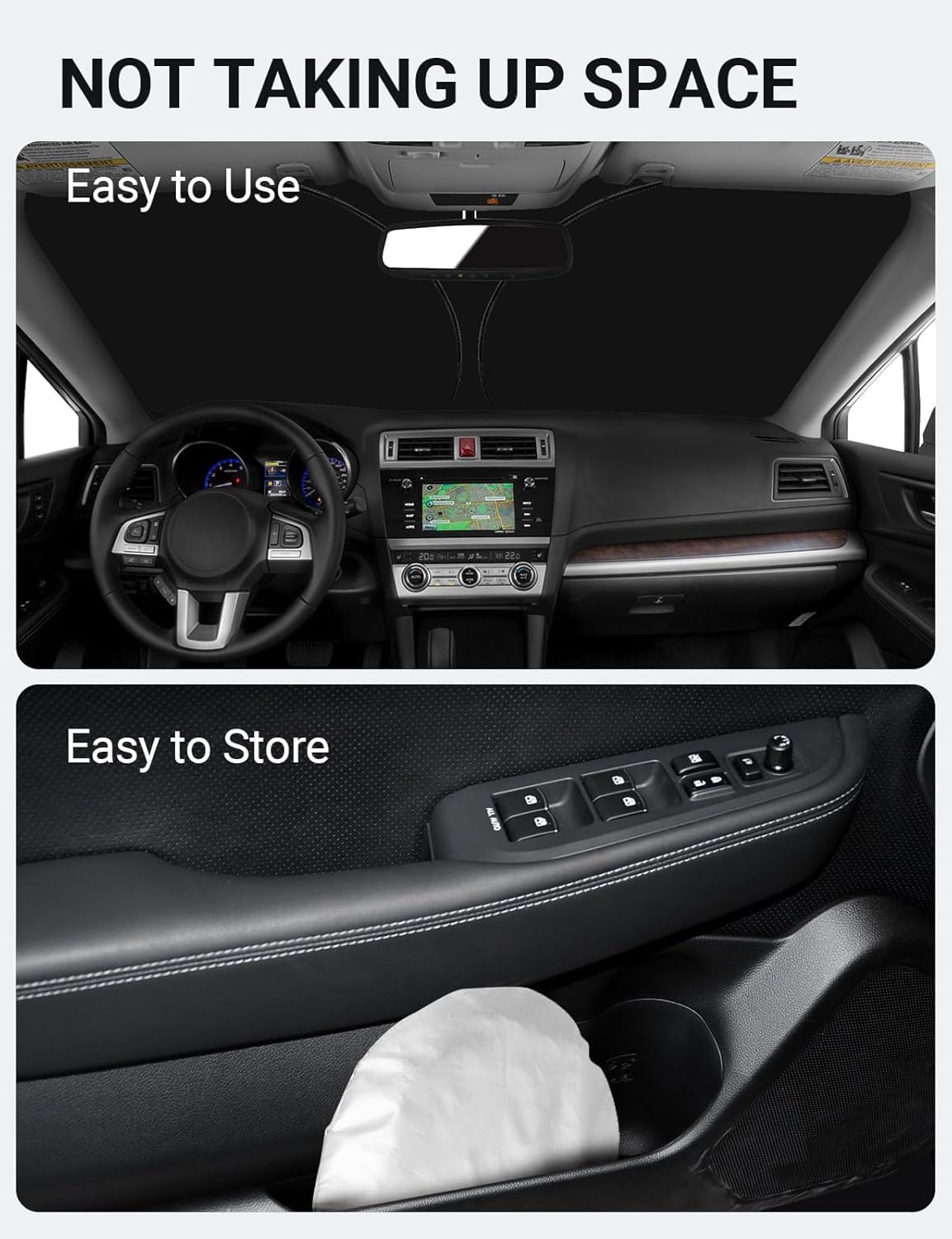 Proadsy in sunny parking lot showcasing heat reduction and UV protection benefit
