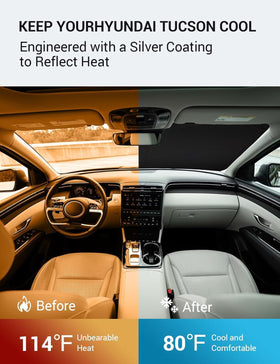 Proadsy reflective silver surface detail reducing interior heat buildup