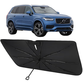 Proadsy front view on XC90 showing full windshield coverage and quick protection