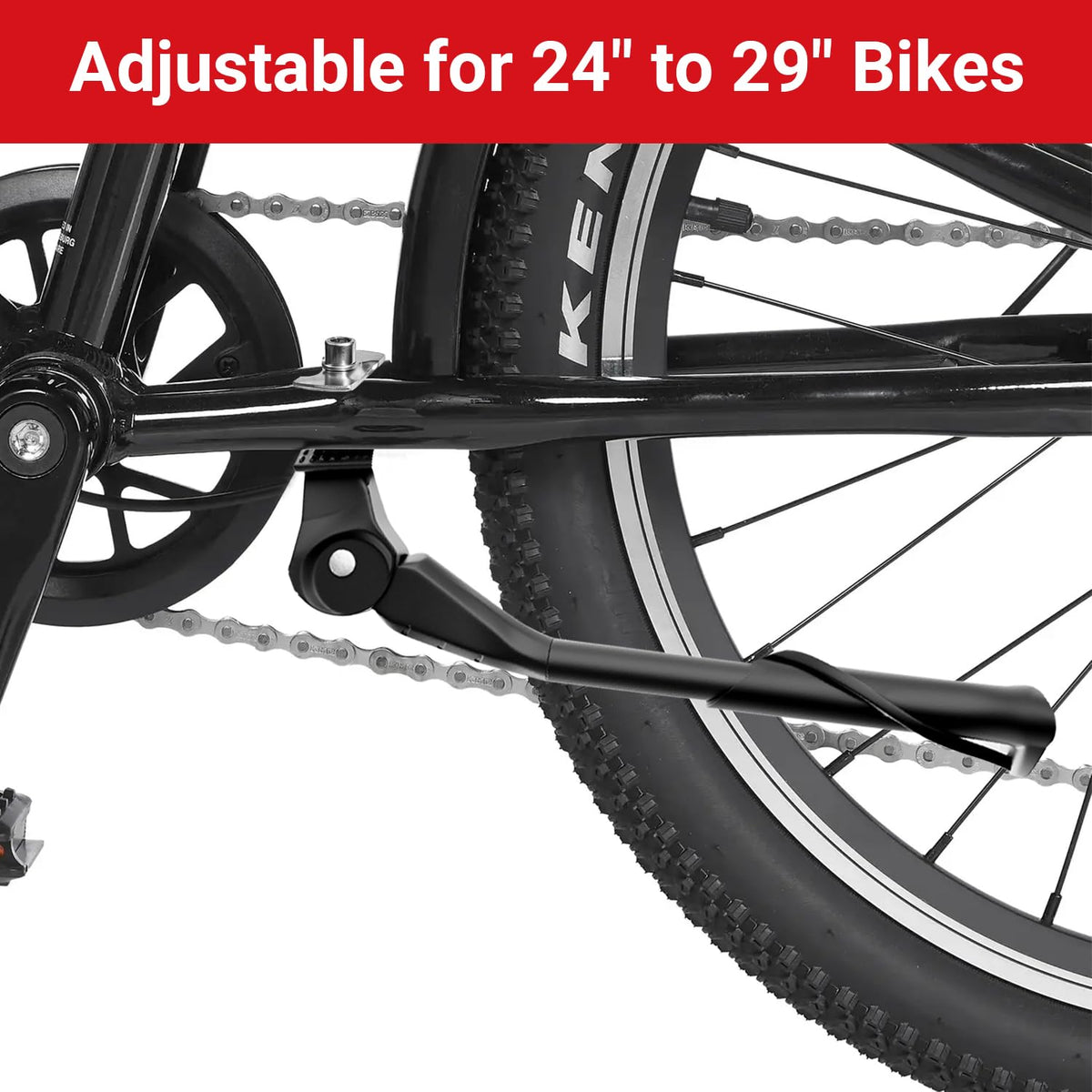 Probox kickstand mounted on a mountain bike for secure parking