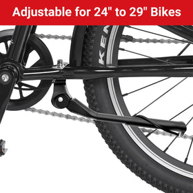 Probox kickstand mounted on a mountain bike for secure parking