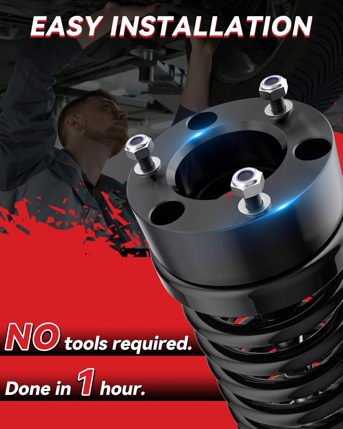 PROEZE leveling kit on truck with larger tires demonstrating added clearance advantage