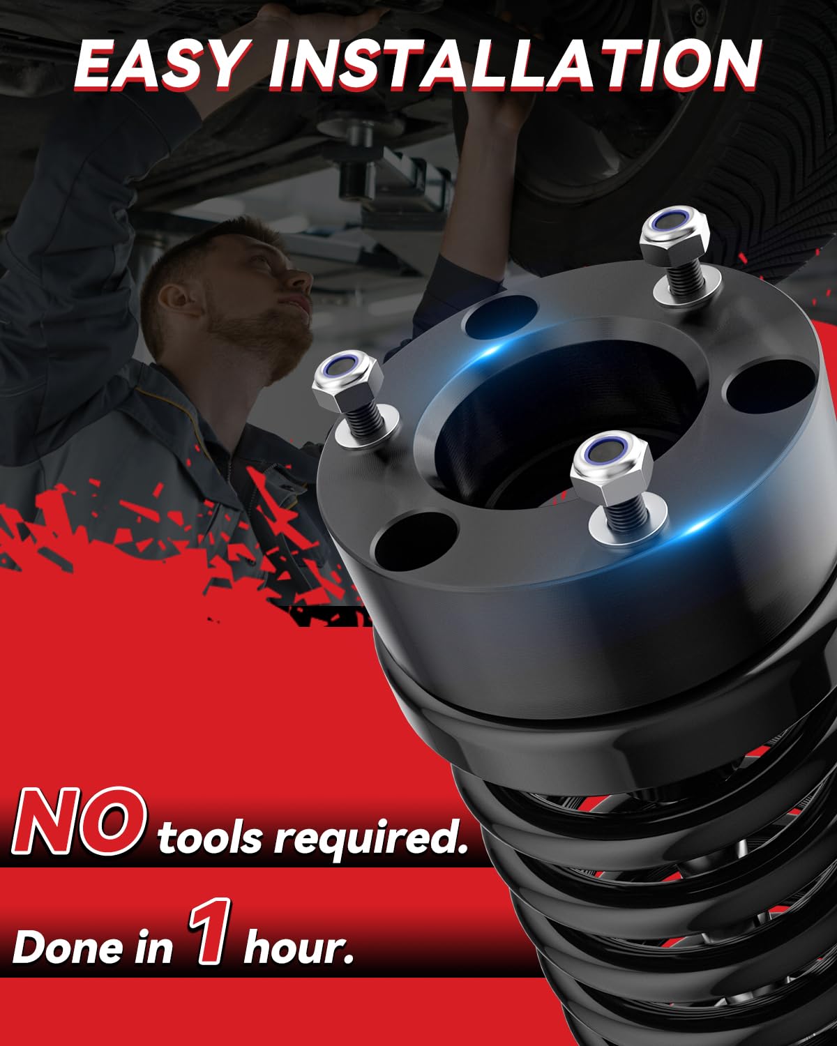 PROEZE ruler measurement demonstrating approximately three-inch front lift