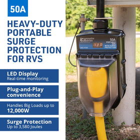 Progressive Industries EMS-PT50X clear display close-up for quick fault diagnosis