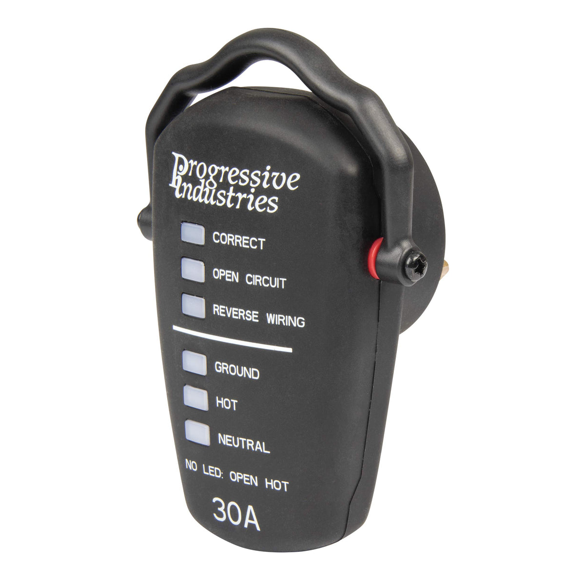 Progressive Industries RRT-30 plugged into campground pedestal to ensure safe hookup