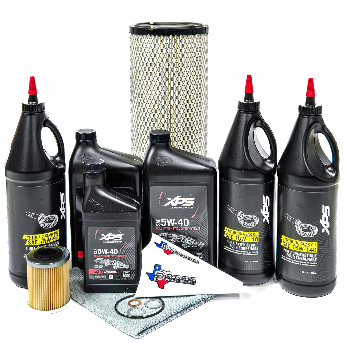 Progressive Powersports service kit front layout showing contents for fast C06 maintenance