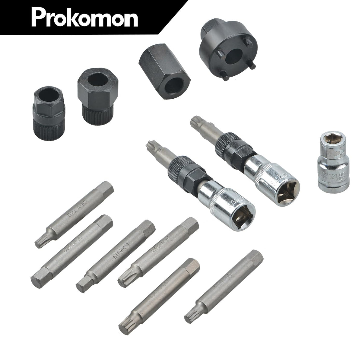 Prokomon close-up of spline bits showing precise teeth and secure fit benefit