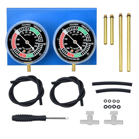 Prokomon front view of dual gauges showing clear vacuum readings for accurate balancing