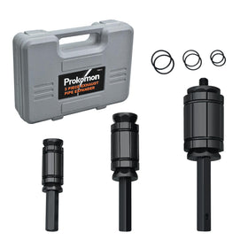 Prokomon front view of three-piece expander set showing organized layout and portability