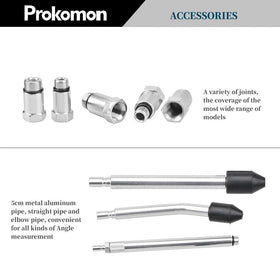 Prokomon gauge close-up dial with check valve visible for accurate peak readings