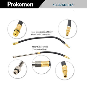 Prokomon tester attached to motorcycle spark plug hole demonstrating easy diagnosis