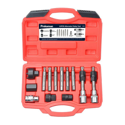 Prokomon kit front view showing all 13 pieces and organized case for quick selection