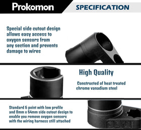 Prokomon view of socket length and 3/8" drive markings for reach and compatibility