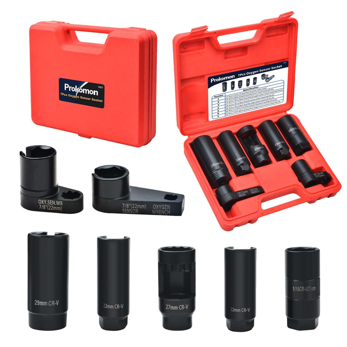 Prokomon sockets staged in a garage toolkit showing professional organization and readiness
