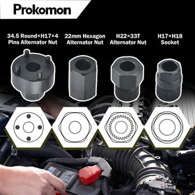 Prokomon pulley removal inside an engine bay demonstrating on-vehicle usability
