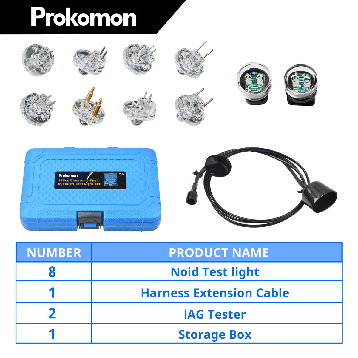 Prokomon test lamp and wiring detail displaying clear pulse visibility