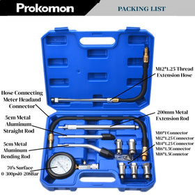 Prokomon threaded adapters array showing M10–M18 sizes for wide engine fitment