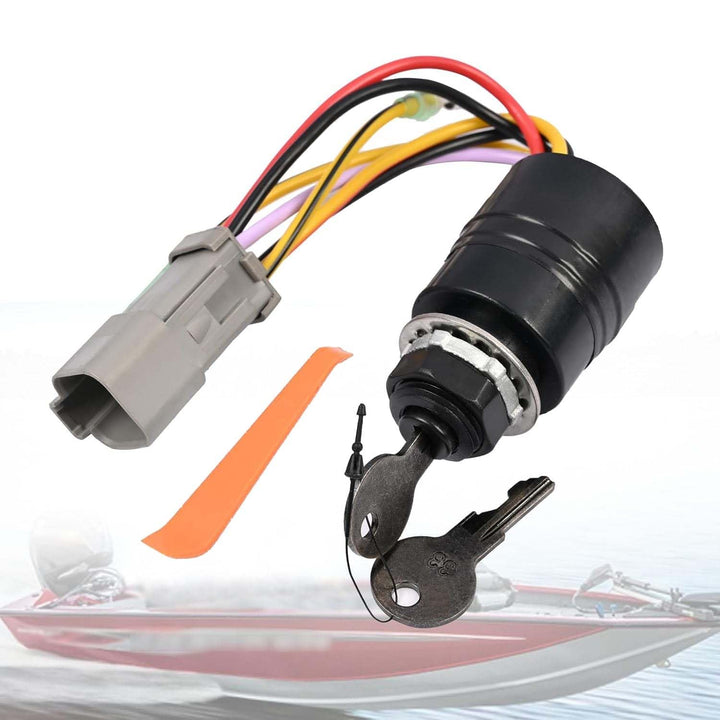 Promrmr front view of ignition switch showing keyed face for easy replacement