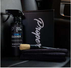 PROPER DETAILING CO. lifestyle shot of cleaned car interior showcasing results