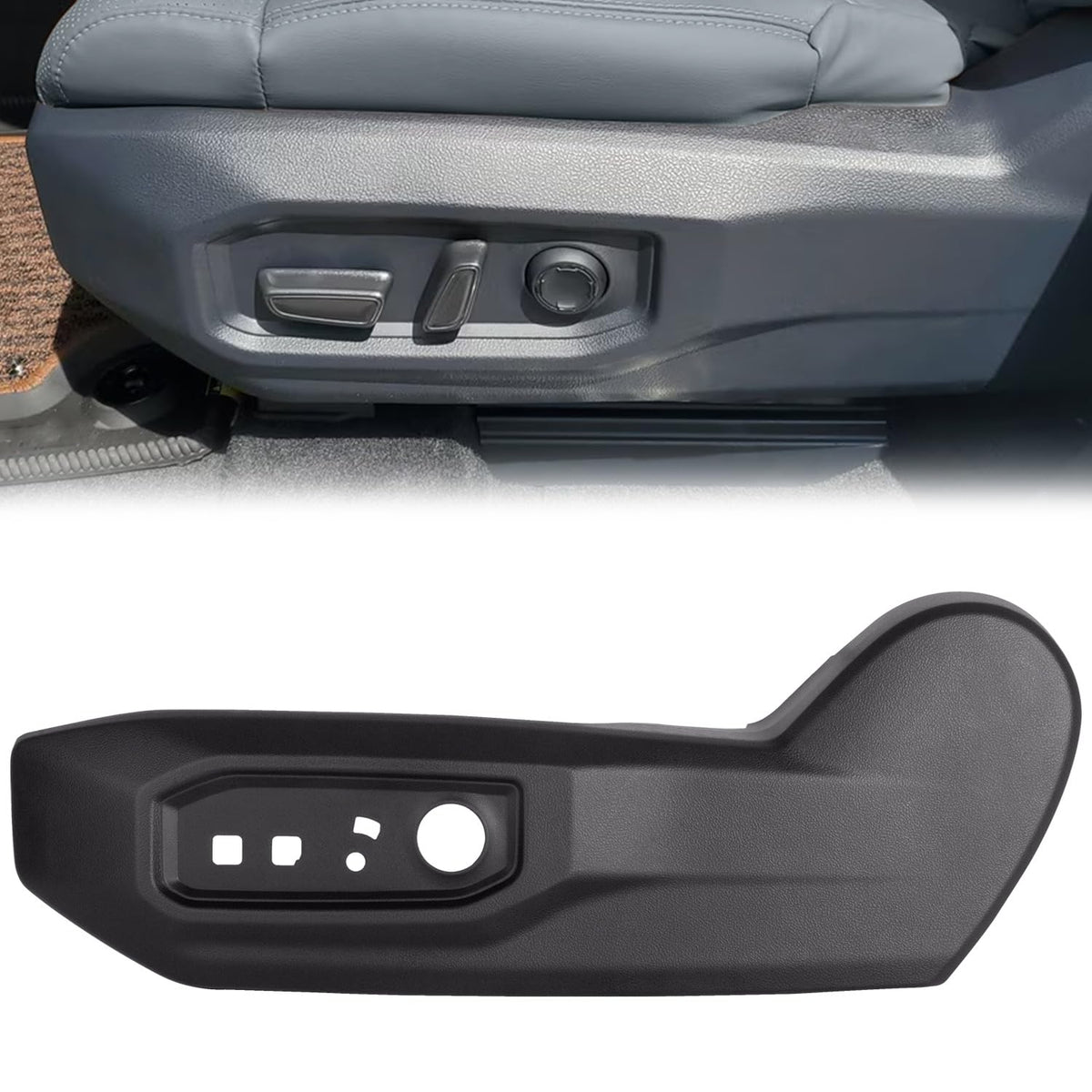 Prosentuo driver seat track cover front view showing fit and factory appearance