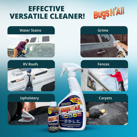PROSOL WORKS spraying cleaner on car bumper to remove grime
