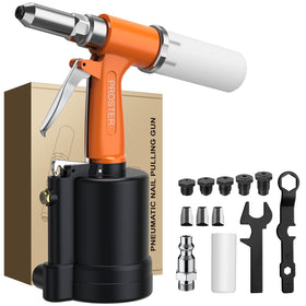 Proster front view of rivet gun showing ergonomic handle and lightweight body benefit control