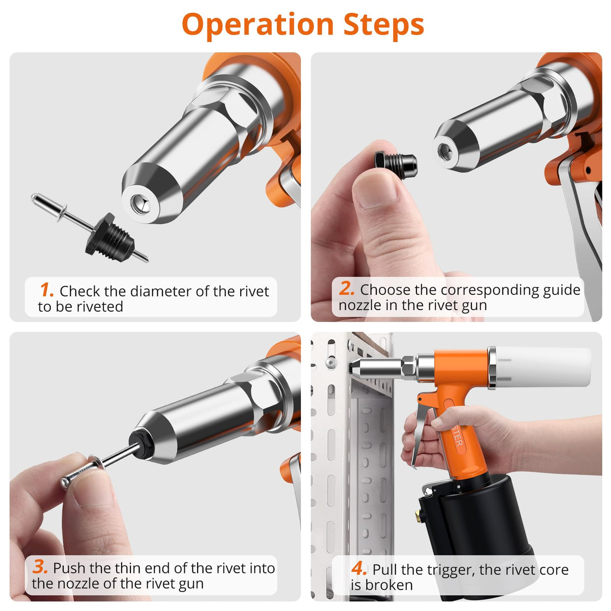 Proster set of five nozzles laid out to show included sizes for versatile projects