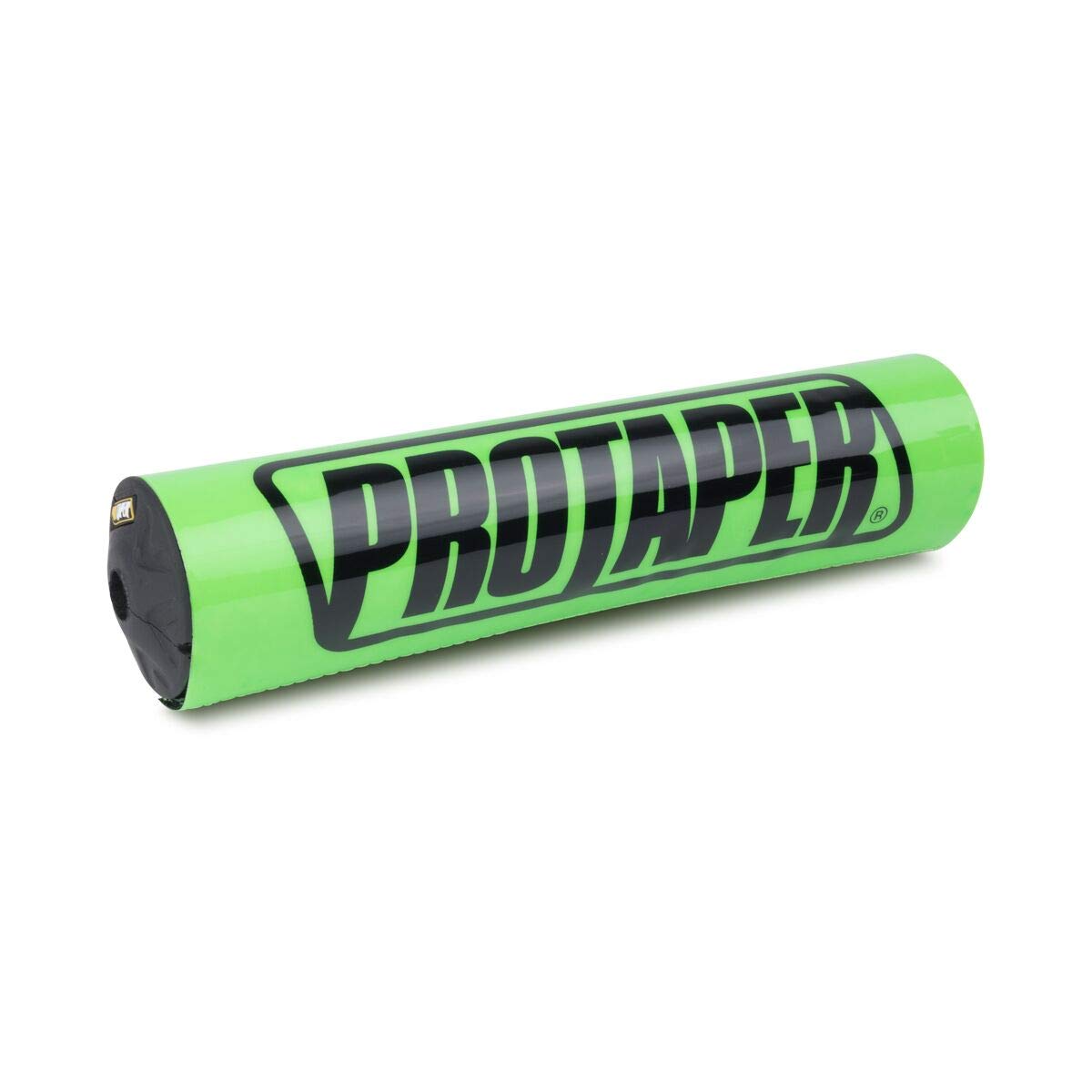Pro Taper round handlebar pad front view showing race green cover and protective benefit