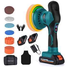 Protmex polisher front view showing ergonomic grip and compact body benefit portability